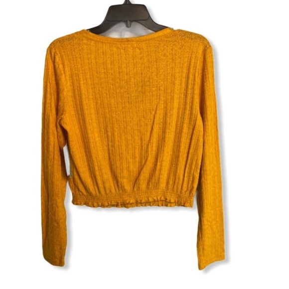 NWT Abound yellow Pointelle Knit Crop Sweater M - Picture 5 of 5